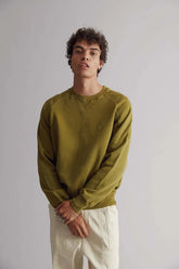 ANTON  - Organic Cotton Sweat Olive